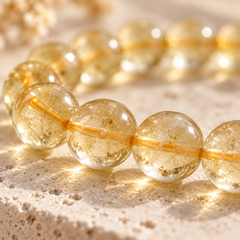 Serenity Citrine Beaded Bracelet – macro detail