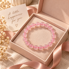 Serenity Rose Quartz Beaded Bracelet – gift packaging