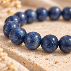 Ethereal Natural Kyanite Bracelet – macro detail