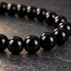 Harmonic Deep Obsidian Bracelet – macro detail