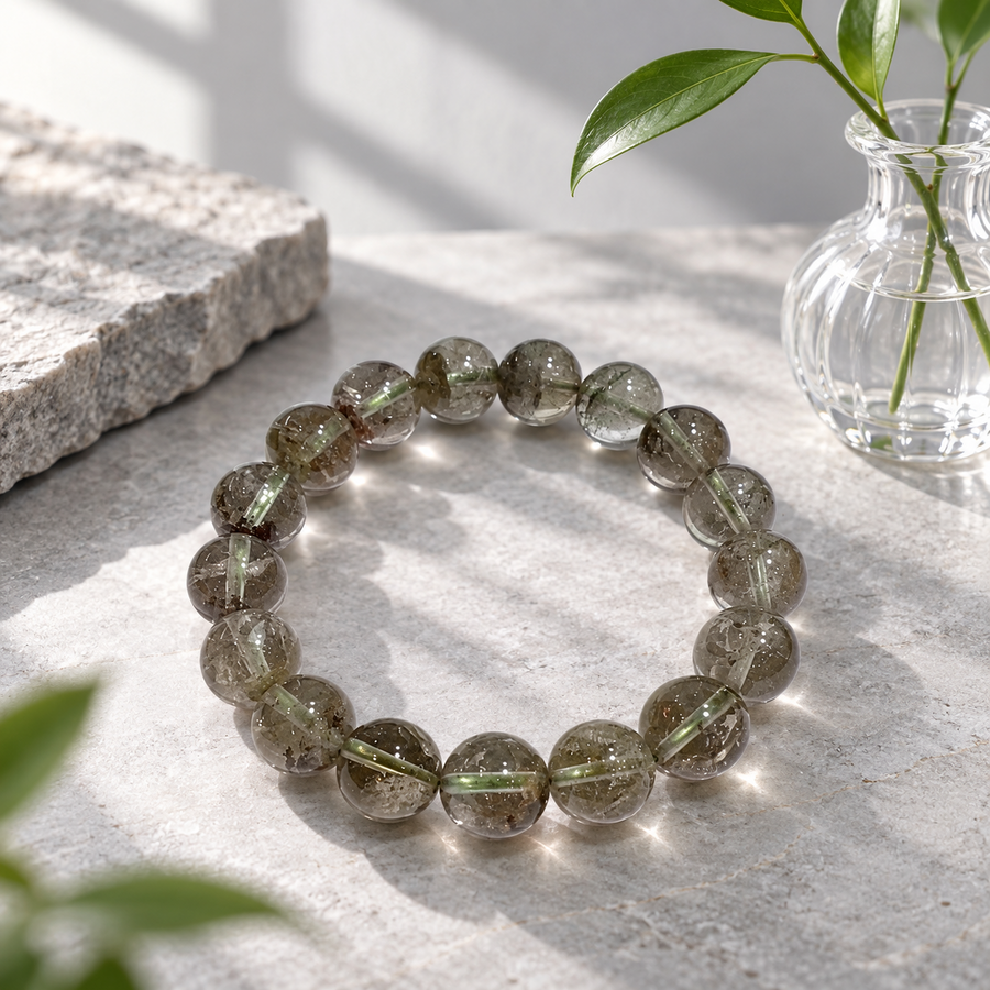 Celestial Green Phantom Quartz Bracelet