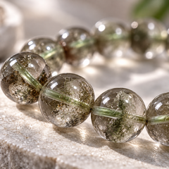 Celestial Green Phantom Quartz Bracelet – macro detail
