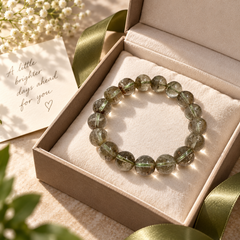 Celestial Green Phantom Quartz Bracelet – gift packaging