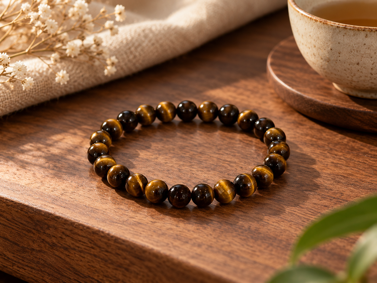 Serenity Tiger's Eye Beaded Bracelet – hero product image