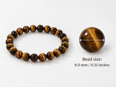 Serenity Tiger's Eye Beaded Bracelet – size guide