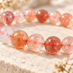 Aura Shield Red Hematoid Quartz Bracelet – macro detail